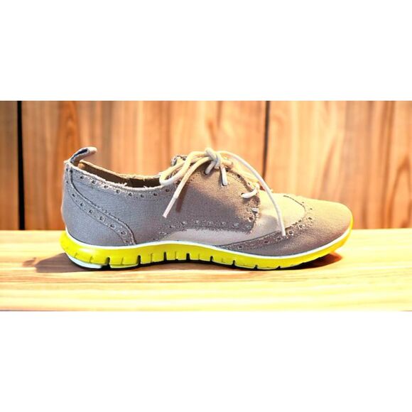 Cole Haan ZeroGrand Wingtip Oxford Taupe Tan Yellow Shoes Women’s 6.5 - Picture 4 of 10